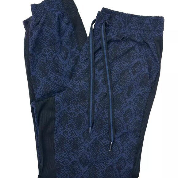 Athleta Brooklyn Jogger Sweatpants - Dark Blue Python Snake Print - Size 4 - Picture 3 of 8